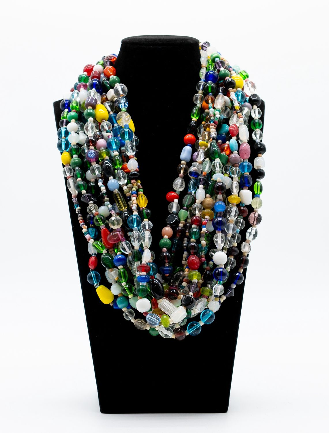 27" Multi Color Glass Bead Necklace (Dozen) GL111