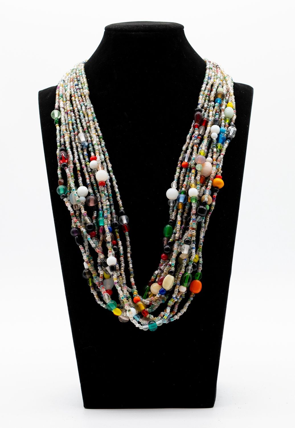 27" Multi Color Glass Bead Necklace (Dozen) GL031