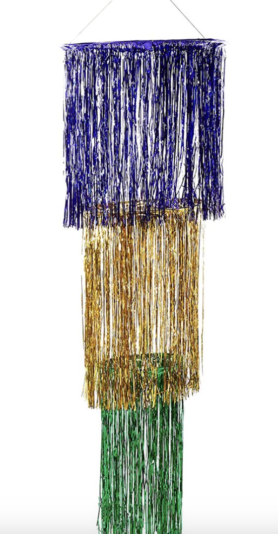 3-Tier Metallic Shimmering Chandelier - Purple, Green and Gold 4' (Each)
