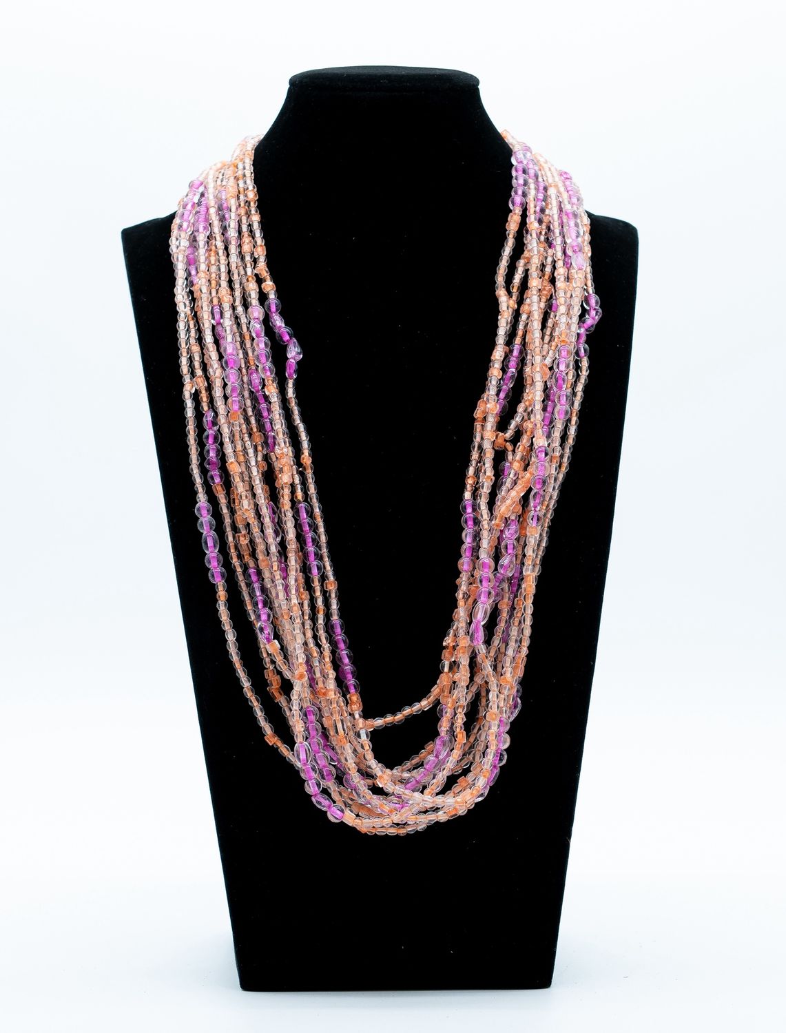 27" Multi Color Glass Bead Necklace (Dozen) GL189