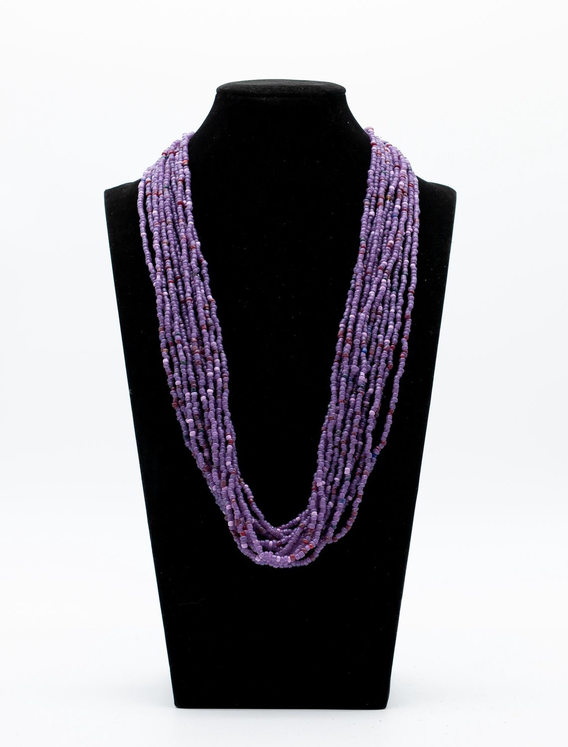 27" Matte Purple Glass Bead Necklace (Dozen)