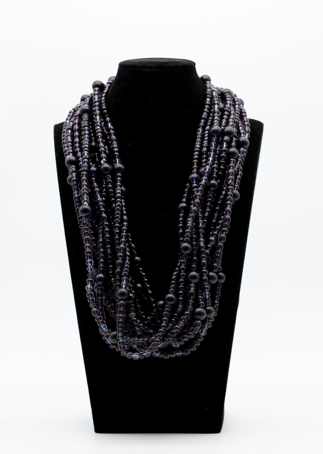 27" Purple Glass Bead Necklace (Dozen) GL127