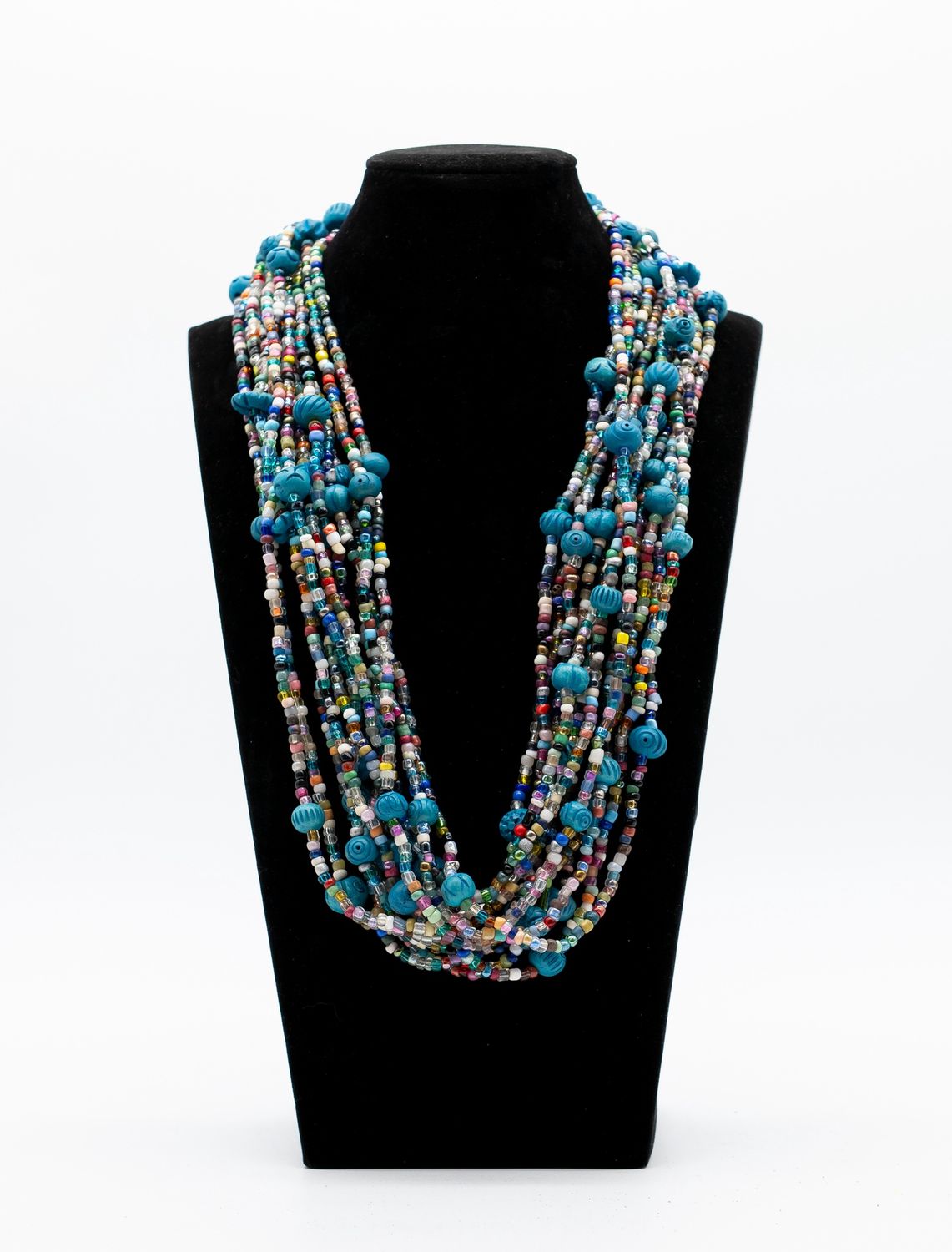 27" Multi Glass &amp; Bone Bead Necklace (Dozen)