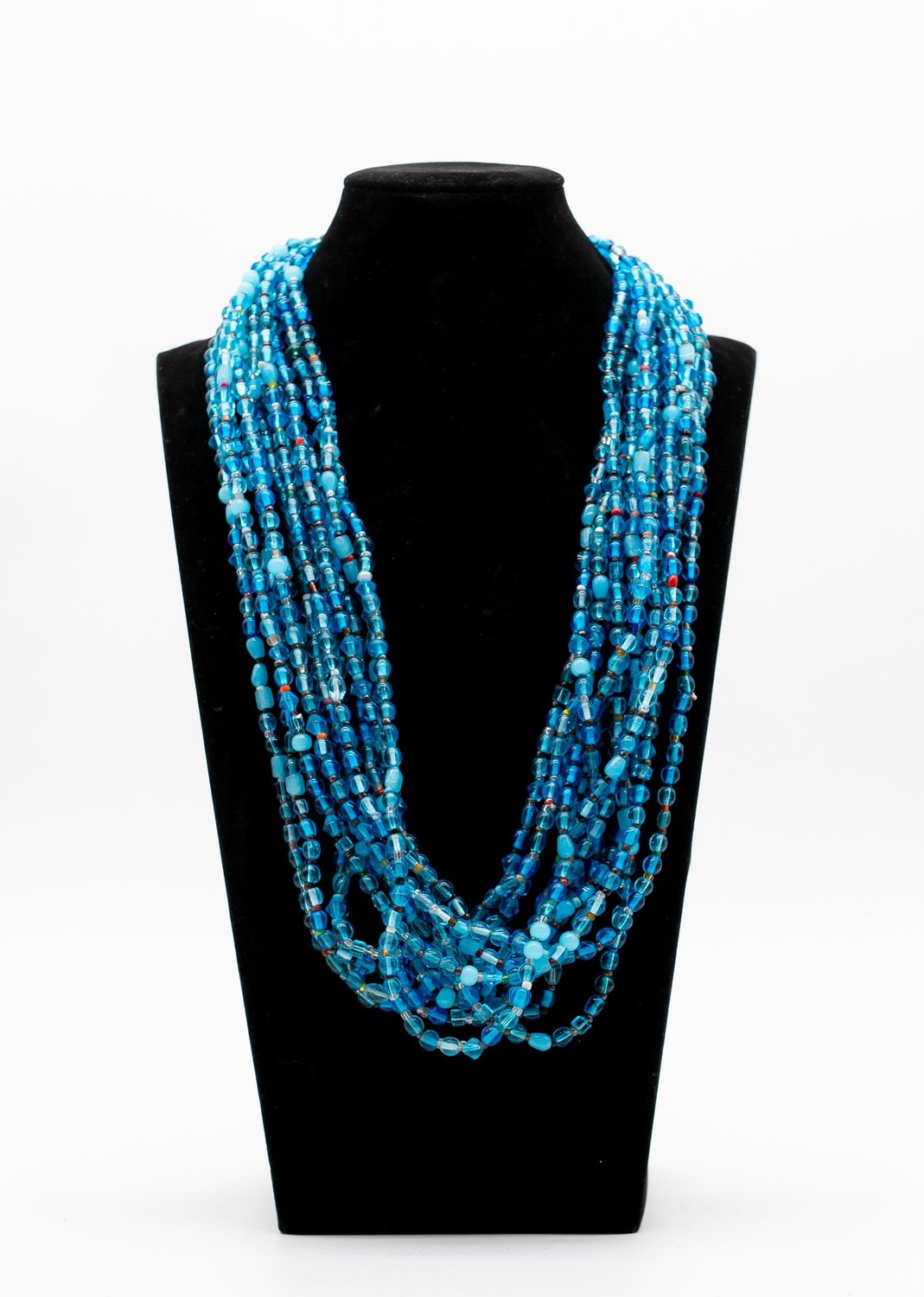 27" Turquoise Glass Bead Necklace (Dozen)