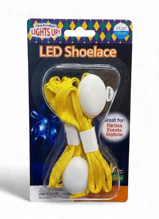 47" Yellow Light Up Shoelaces (Pair)
