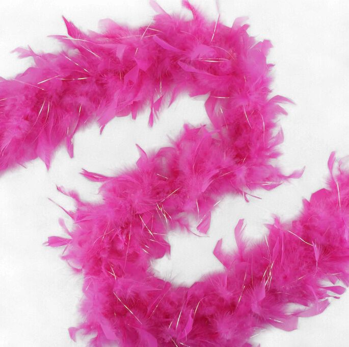 6' Hot Pink Boa with Silver Tinsel (Each)