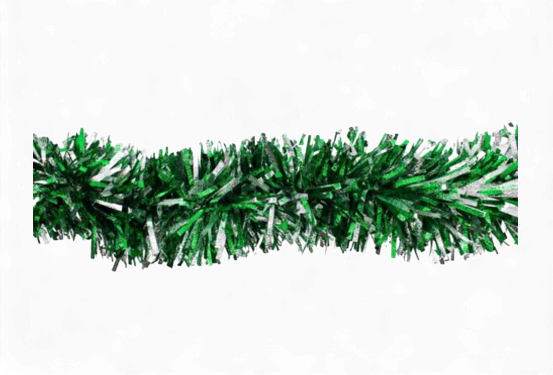 9' x 10" Green and Silver Jumbo Garland (Each)