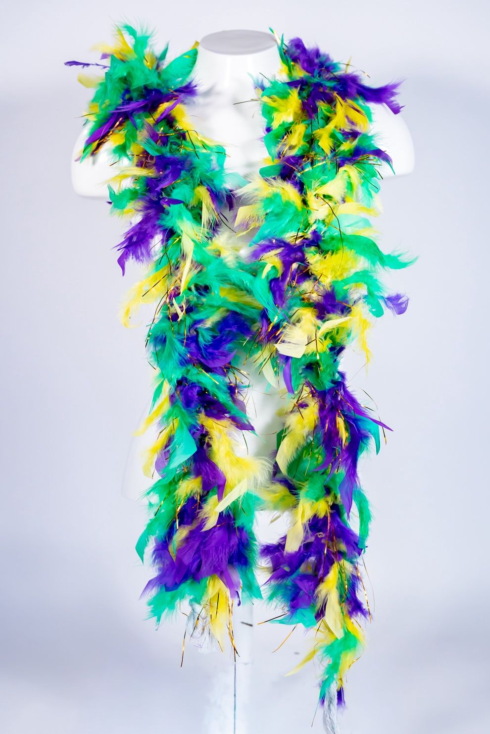 6' Purple, Green and Gold Boa with Gold Tinsel (Each)