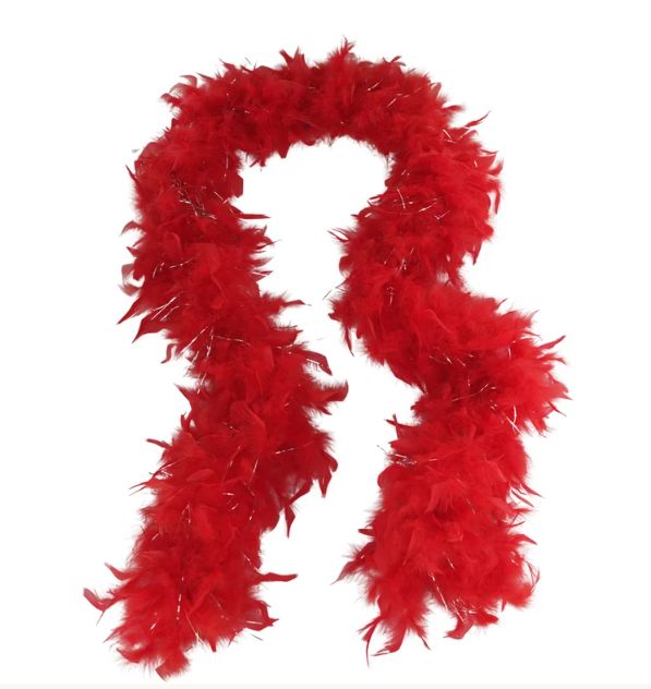 6' Red Boa with Gold Tinsel (Each)