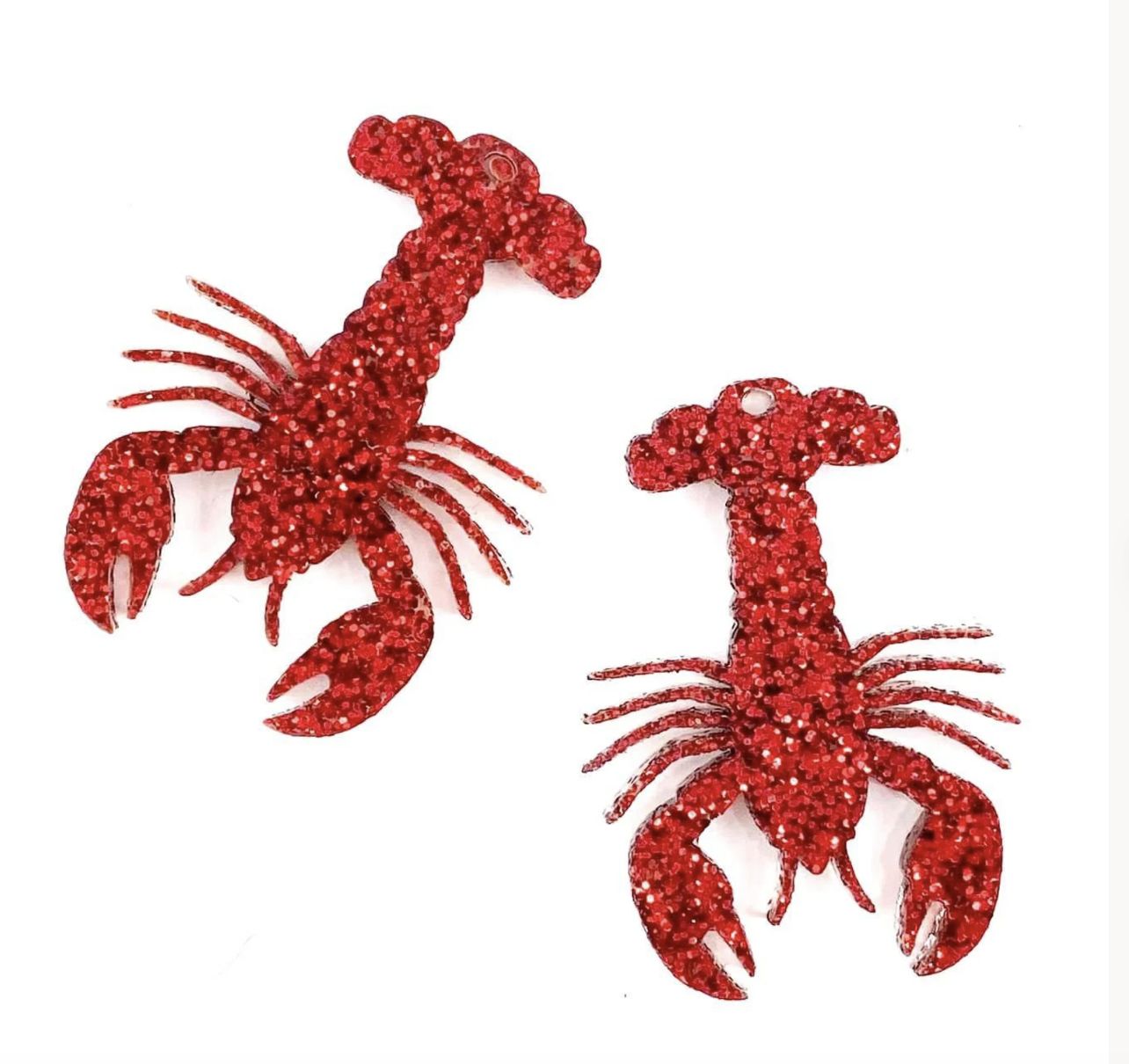 Acrylic Glitter Crawfish Earrings