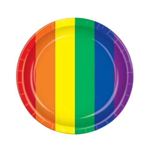 9" Rainbow Plates (Pack of 8)