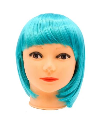 Aqua Bob Wig with Bangs (Each)