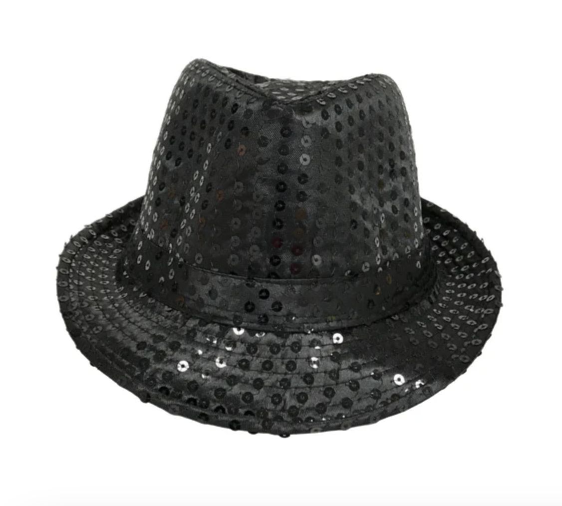 Black LED Fedora with 14 White Lights (Each)