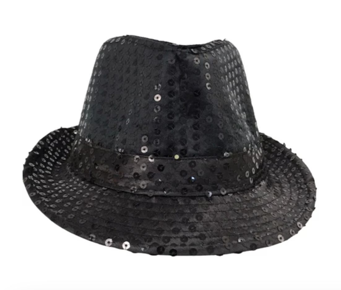 Black Sequin Fedora (Each)