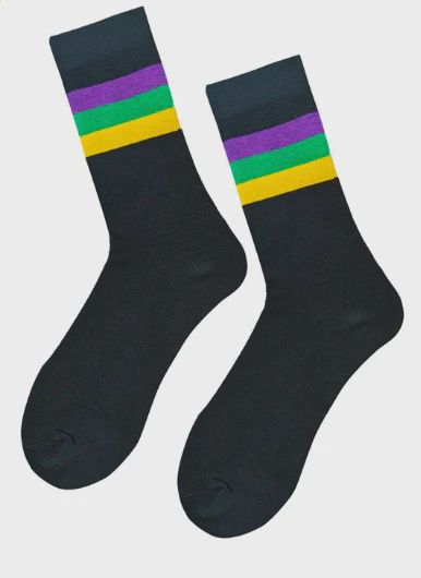 Black Stripe Ribbed Adult Long/Knee Socks