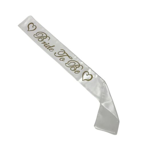Bride to Be on White Satin Sash 33" x 4" (Each)