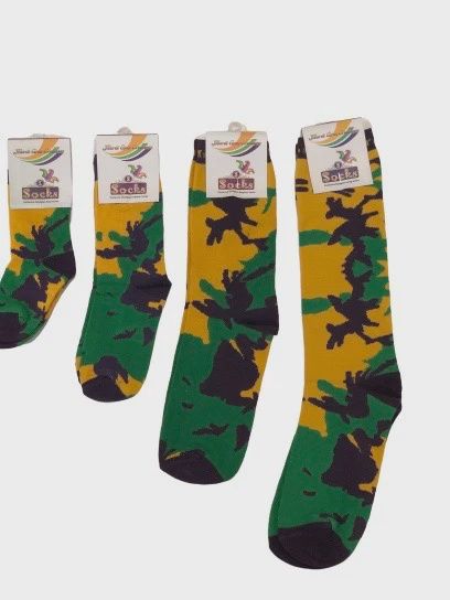 Camo Socks in Purple Green and Gold - Adult Knee
