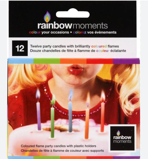 Colored Flame Birthday Candles (Pack of 12)