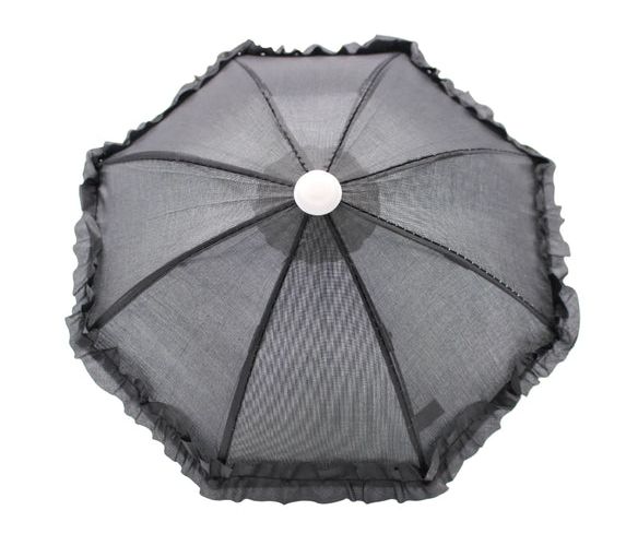 Black Umbrella with Ruffle 5" (Each)