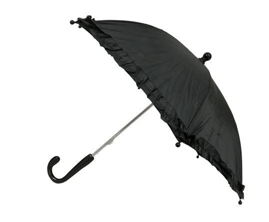 Black Umbrella with Ruffle 14.5" (Each)