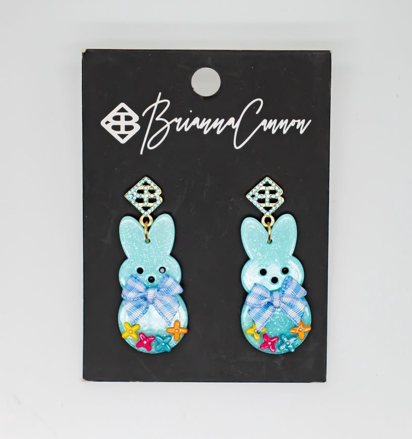 Easter 2022 - Blue Peep Earrings with Bow and Flowers