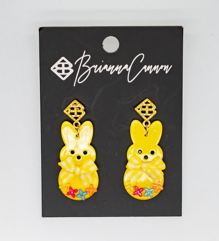 Easter 2022 - Yellow Peep Earrings with Bow and Flowers