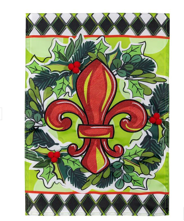 Fleur de Lis Applique Garden Flag