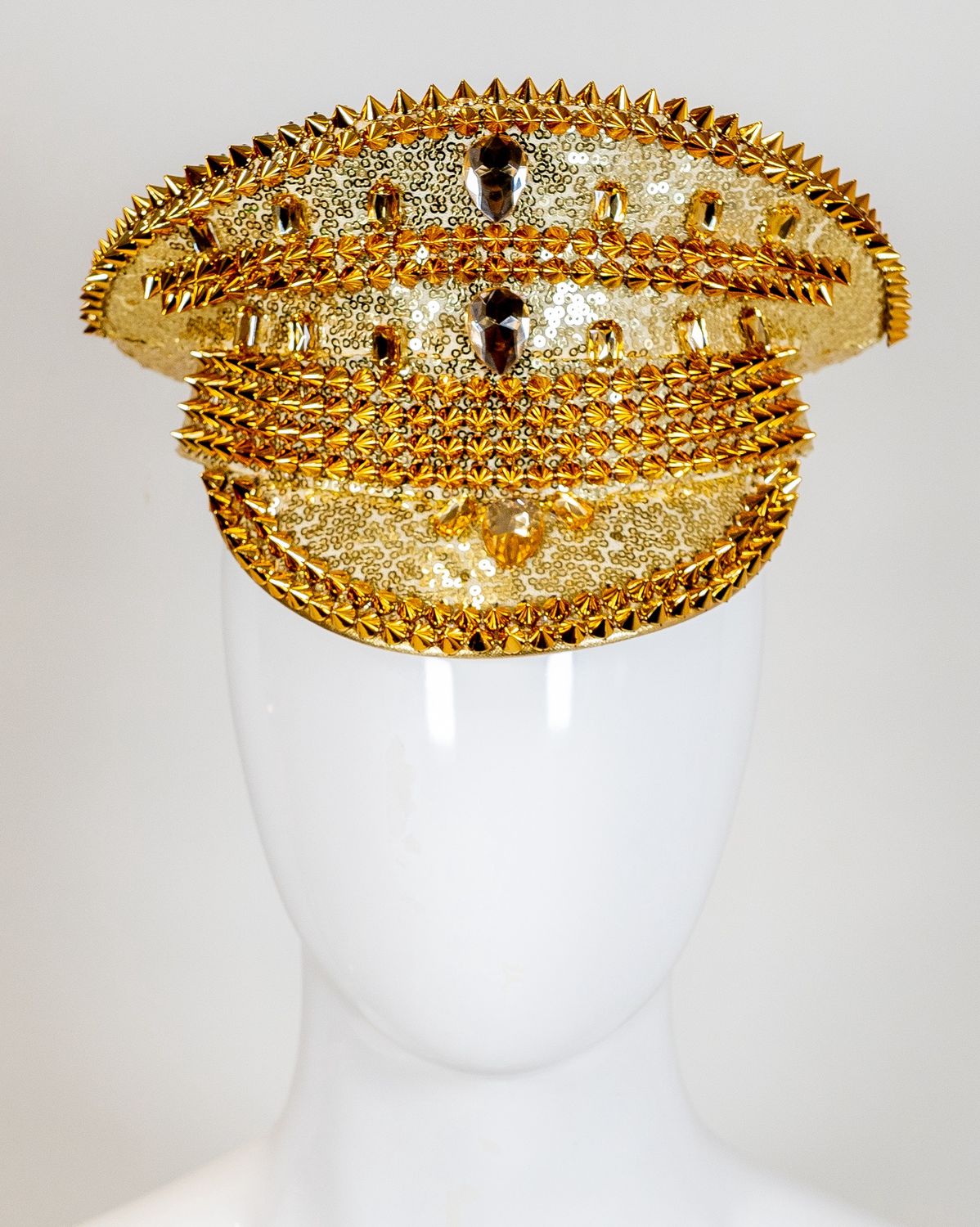 Gold Studded Captain Hat (Each)