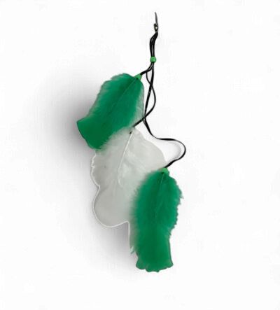 Green and White Feather Hair Clip (Dozen)