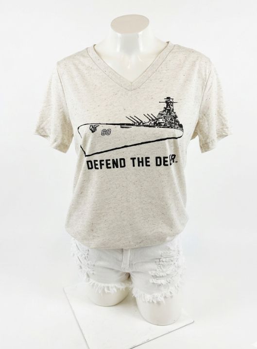 Defend the Delta® Women's Triblend Short Sleeve V-Neck Oatmeal