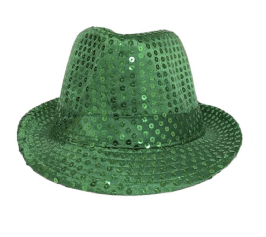Green Sequin Fedora (Each)