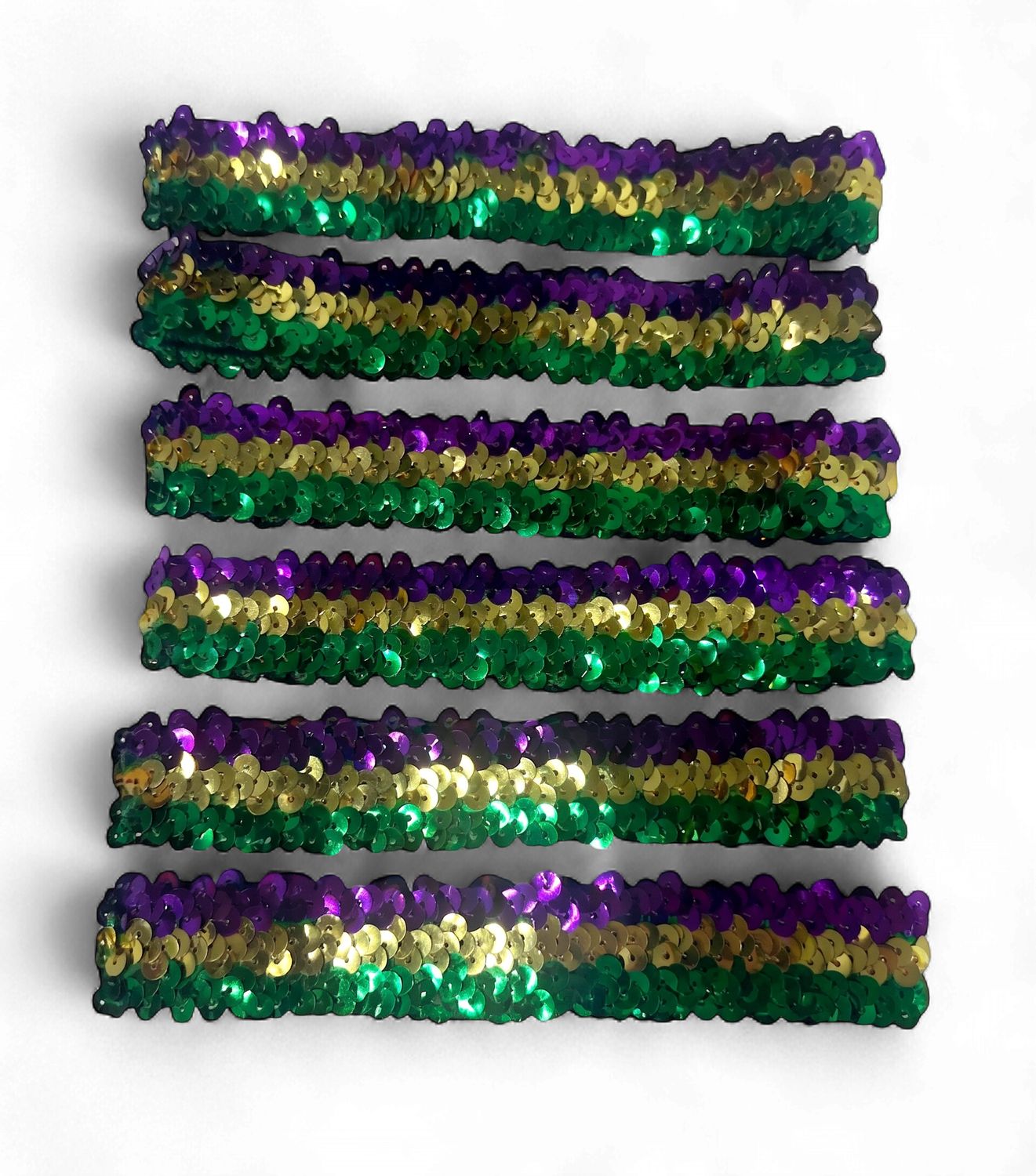 Green, Gold, and Purple Sequin Headband (Pack of 6)