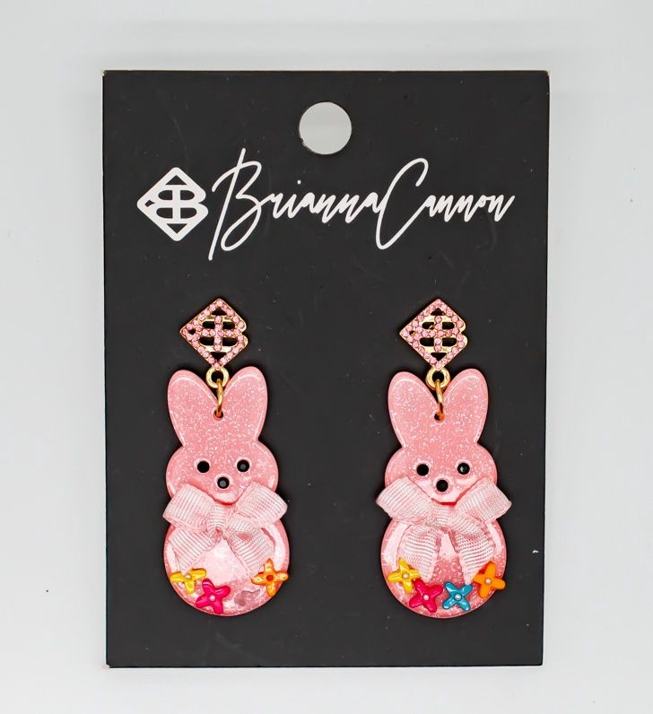 Easter 2022 - Pink Peep Earrings with Bow and Flowers