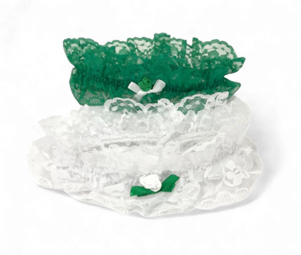 Green and White Lace Garter (Dozen)