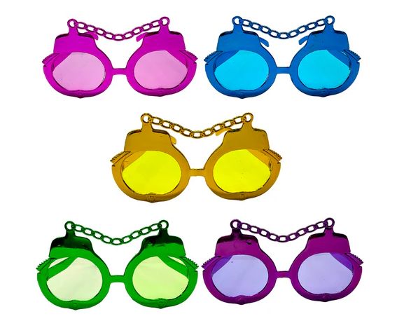 Handcuff Glasses - Assorted Colors (Dozen)