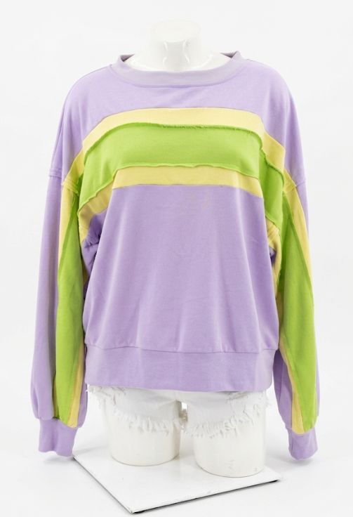 Lavender French Terry Mardi Gras Color Pullover -Small (Each)