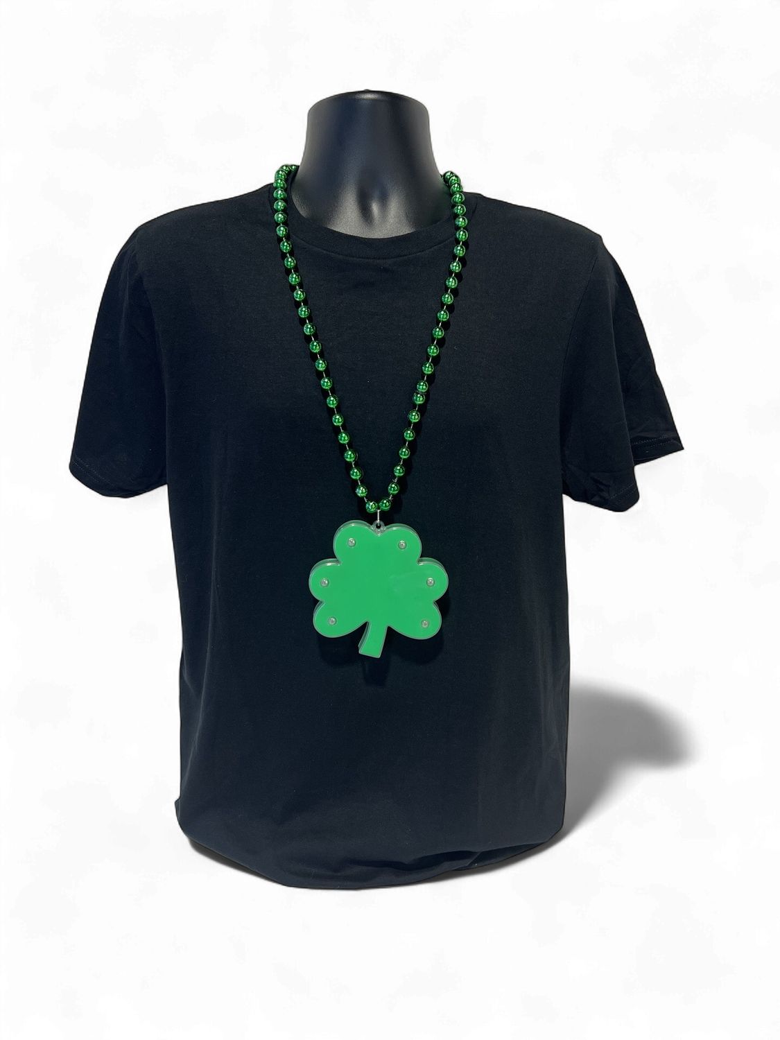 LED Large Shamrock on Green Beads (Each)