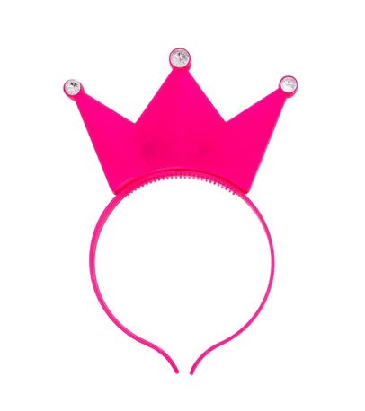 LED Hot Pink Crown with Clear Stones (Each)