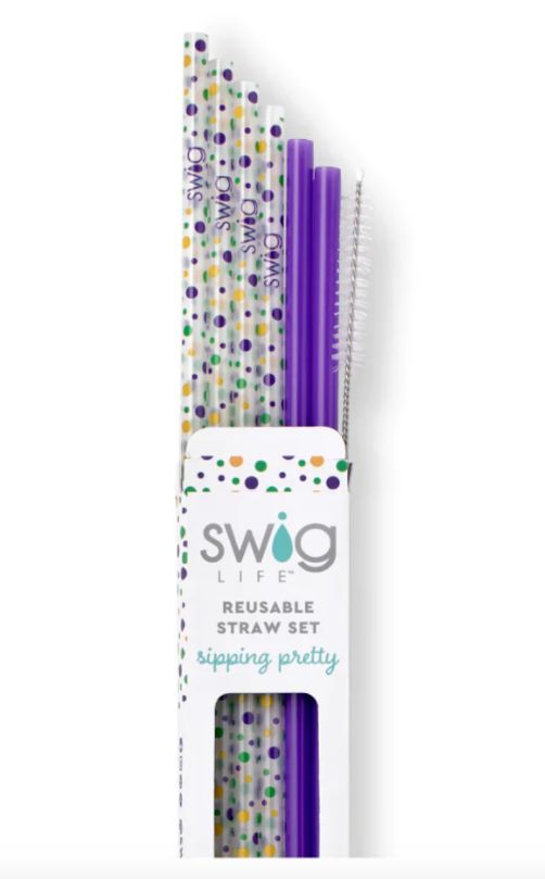 Hey Mister! + Purple Reusable Straw Set