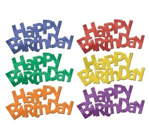 Jumbo Fanci-Fetti - Happy Birthday 2.25" X 5" (Pack)