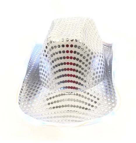 LED Silver Cowboy Hat (Each)