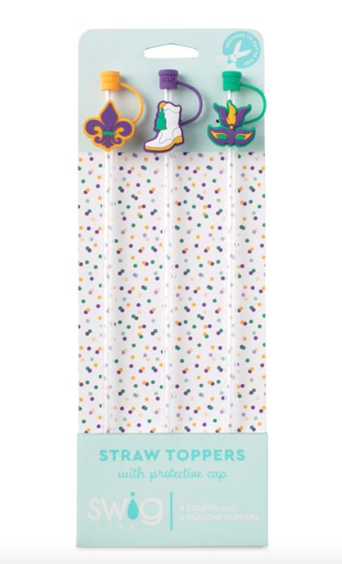 Mardi Gras Straw Topper Set