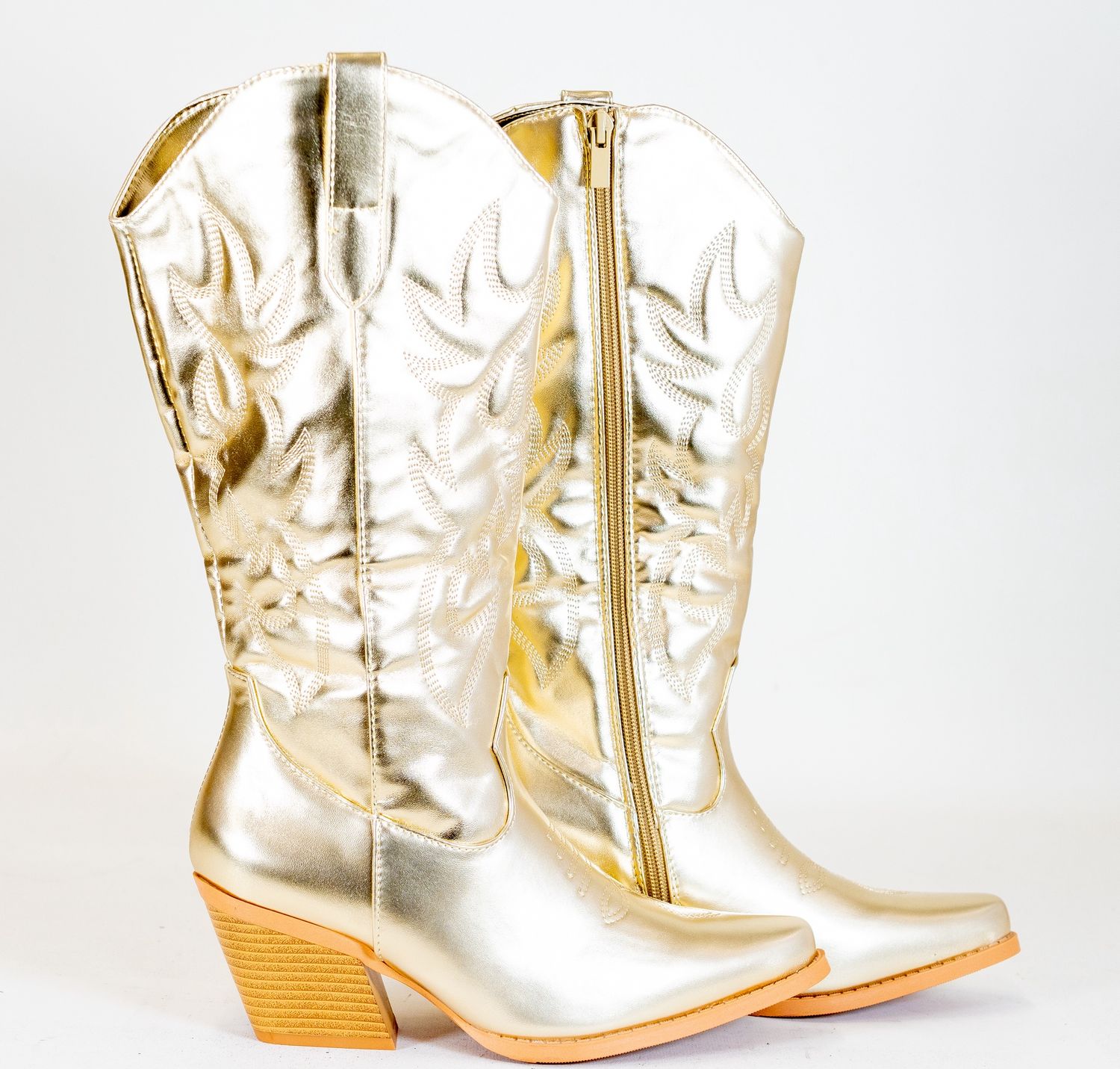 Metallic Gold Cowboy Boots (Each) - 8