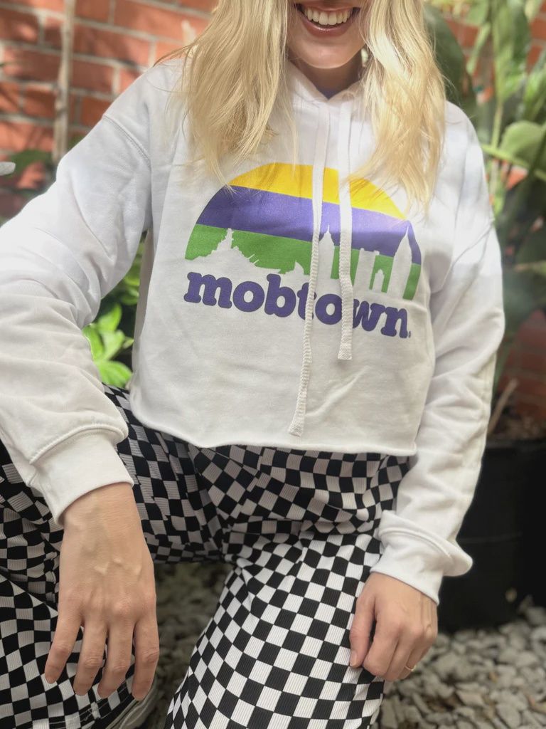 mobtown® Mardi Gras Skyline Cropped Hoodie - 2XL