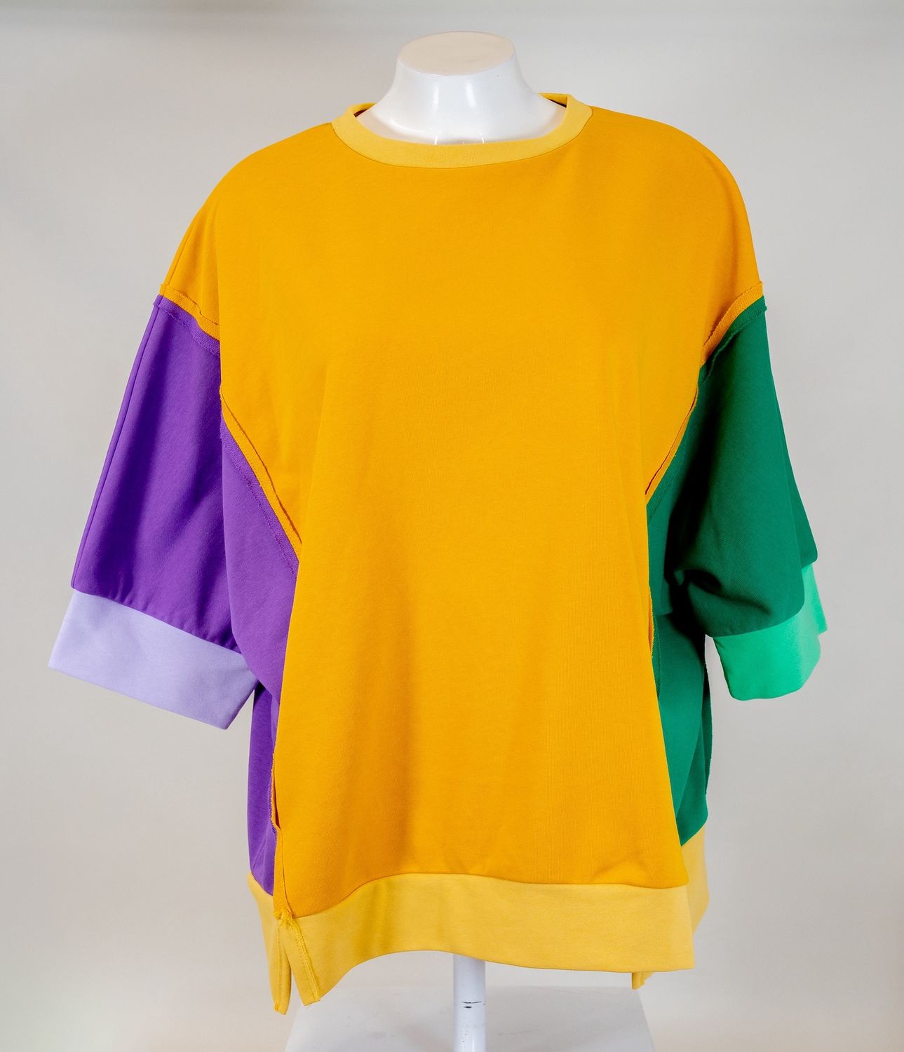 Mardi Gras Color Block Side Slit Shirt - Large (Each)