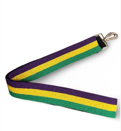 Mardi Gras Vertical Stripe Bag Strap (Each)