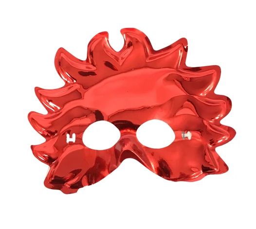 Metallic Red Masquerade Mask with Elastic Band (Each)