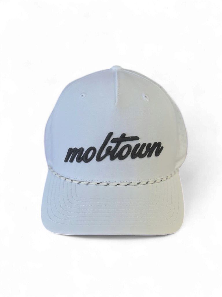 mobtown® Script Laser Perf Performance Cap - White/Black