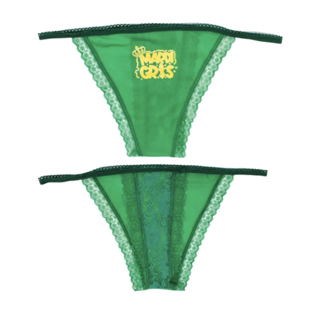 Mardi Gras Panties - Assorted Purple, Green, &amp; Yellow (Dozen)