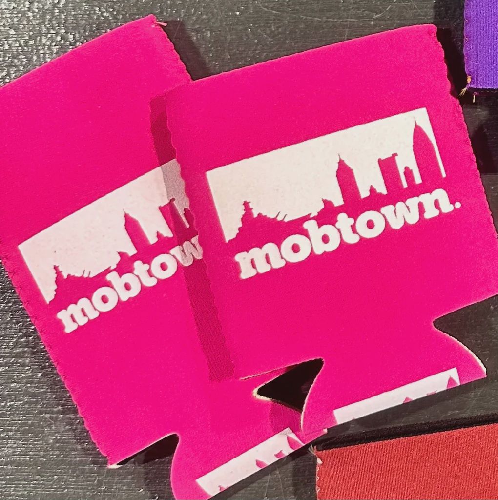 Mobtown Skyline Koozie- HOT PINK
